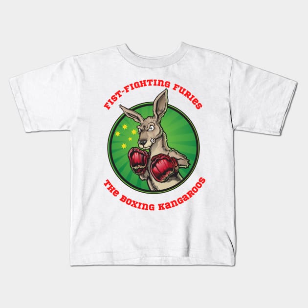 Boxing Kangaroo Kids T-Shirt by Pearsville